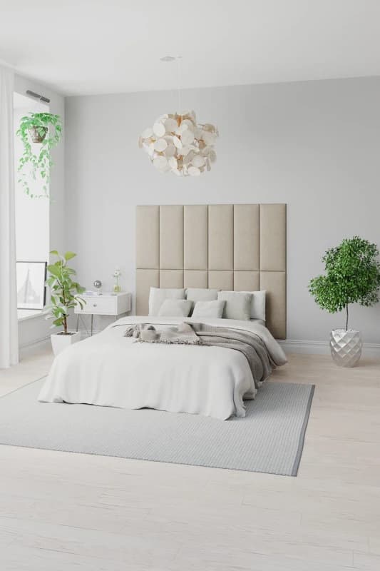 Aspire Aspire EasyMount Wall Mounted Upholstered Panels, Modular DIY Headboard in Malham Weave Fabric (Pack of 2) in Light Blue Light Blue One Size Un