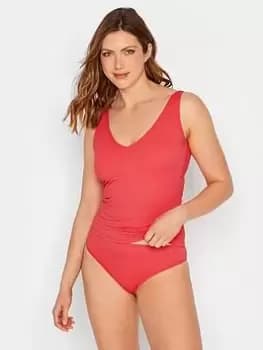 Long Tall Sally Long Tall Sally Orange Textured Tankini, Orange, Size 10, Women