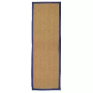 Herringbone Runner with Border - Blue - 60x180cm