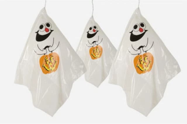 Shatchi 3Pcs Hanging White Ghost Halloween Decor - Indoor/Outdoor Spooky Party Theme White unisex