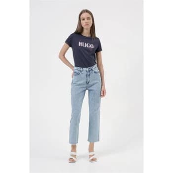 Hugo Boss Double Logo T-Shirt Navy Size L Women