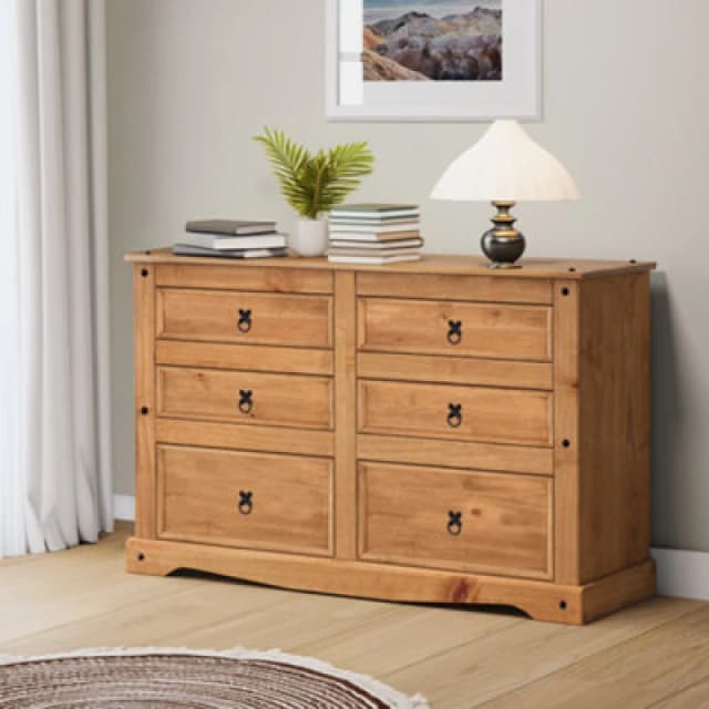 MERCERS FURNITURE Corona Low 3+3 Wide Chest 5060335869067