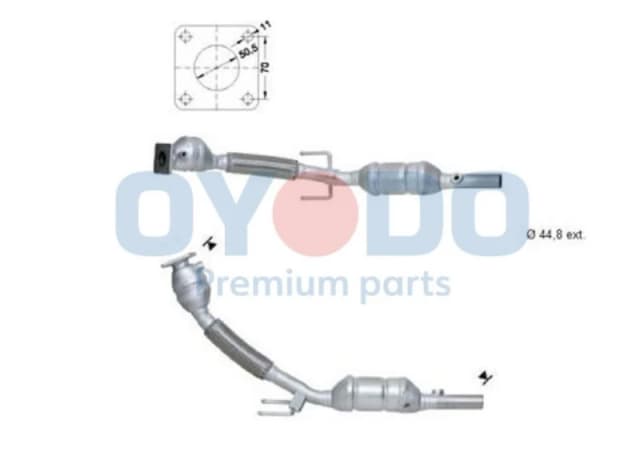 Oyodo 10N0028-OYO Catalytic Converter with fastening/mounting material Catalyst Converter (429)