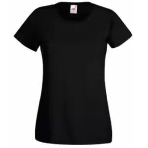 Fruit Of The Loom Ladies/Womens Lady-Fit Valueweight Short Sleeve T-Shirt (2XL) (Black)