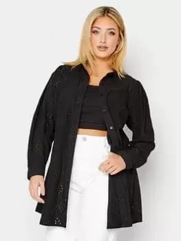 Yours Broidery Shirt Black, Size 16, Women
