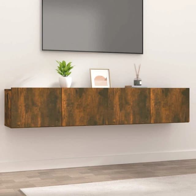 Vidaxl TV Cabinets 2 Pcs Smoked Oak 80X30X30 Cm Engineered Wood, Brown 820463