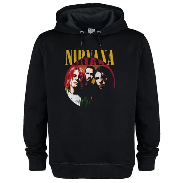 Amplified Amplified Men Circular Band Shot Nirvana Hoodie in Black Size: X-Small Black XS Male 5063693000844