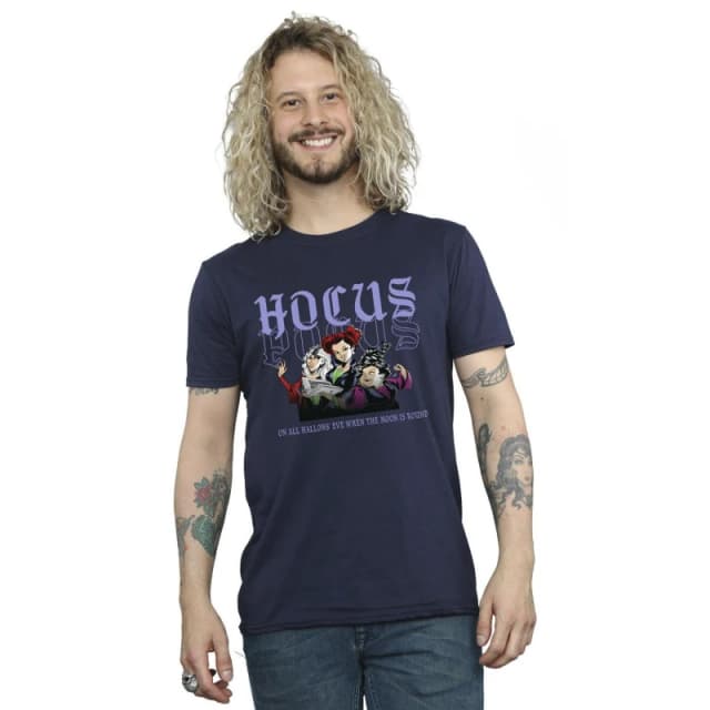 Disney Men Hocus Pocus Hallows Eve T-Shirt in Navy Size: Small Navy S Male 5063283798595
