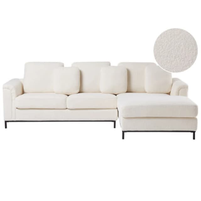 Beliani Corner Sofa 4 Seater Oslo Boucle White Left Hand