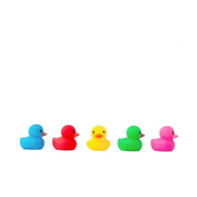 Warren Reed Designer Coloured Rubber Ducks Glass Chopping Board