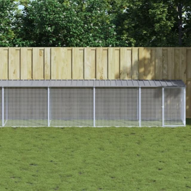 VIDAXL Chicken Cage with Roof Light Grey 1003x98x90cm Galvanised Steel Vidaxl 8720845916732