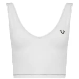 True Religion Contrast Stitch Crop Top - White