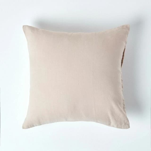 Homescapes European Linen Pillowcase, 80 x 80cm Natural