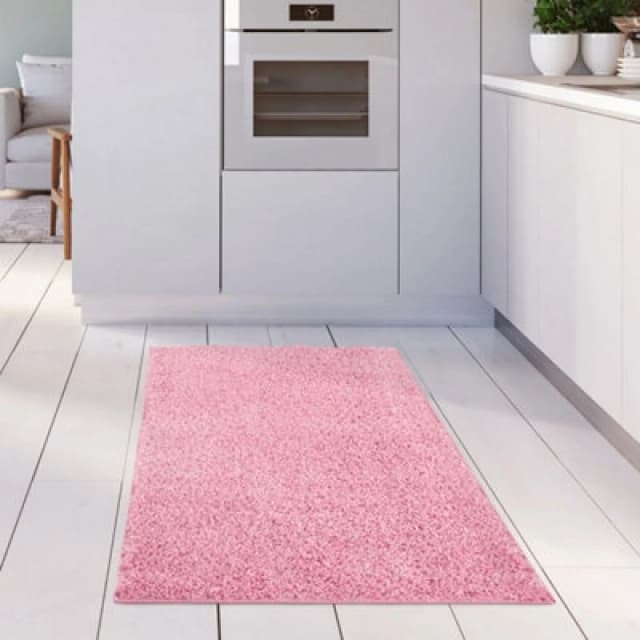 The Rugs Myshaggy Collection Living Room Rugs Solid Design Pink