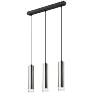 Diego Bar Pendant Ceiling Light Chrome, 3x E27