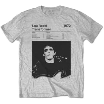 Lou Reed - Transformer Track List Unisex Large T-Shirt - Grey