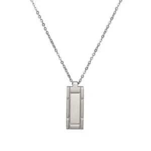 Unique Stainless Steel Matte & Polished Pendant Necklace