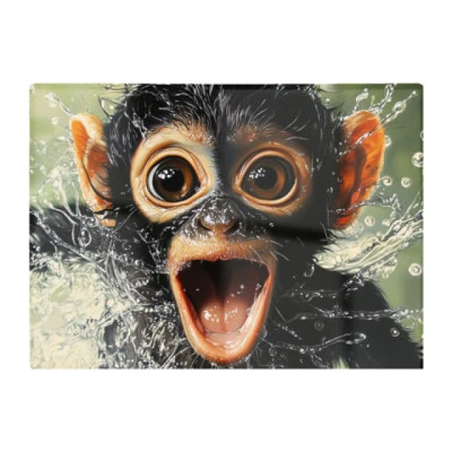 Warren Reed Designer Excited Monkey In The Water Chopping Board