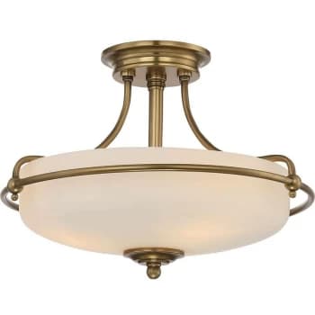 Elstead Griffin - 3 Light Semi-Flush Light - Weathered Brass, E27