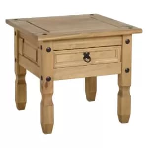 Corona 1 Drawer Pine Lamp Table Brown