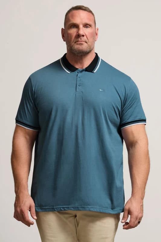 BadRhino Tipped Polo Shirt Teal