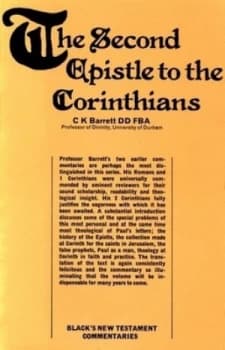 A Commentary on the Second Epistle to the Corinthians by C. K Barrett Book