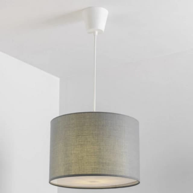 CGC Lighting 'Grey' Fabric Ceiling Lamp Shade With Frosted Diffuser Grey unisex