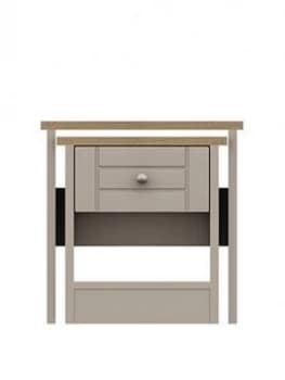 Alderley Ready Assembled Nest Of Tables - Rustic Oak/Taupe