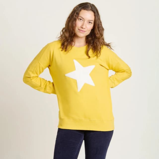 Brakeburn Star Crew Neck Sweatshirt Yellow