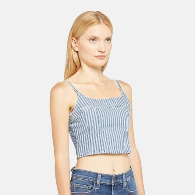 Levis Womens Jadine Denim Cami Vest Mischa Stripe female 14 (L)