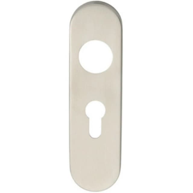 Loops PAIR Radius Lock Euro Cylinder Plate Cover 170 x 45 x 8mm Satin Steel Metallics unisex
