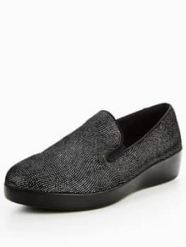 FitFlop Superskate Black Glimmer Shoe Black Size 5 Women