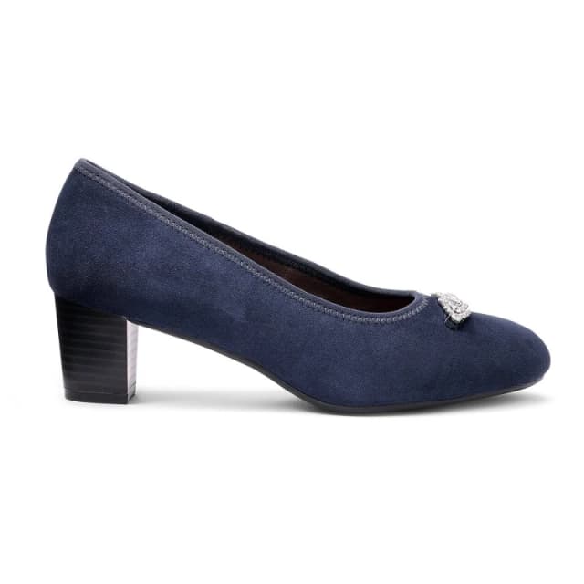Hotter Womens Wide Fit 'Strut' Court Shoes in Navy Size: 7 Navy Female 7