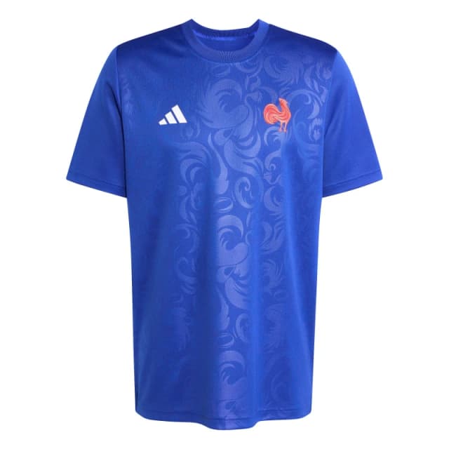 adidas France Rugby Supporter T-Shirt 2025 Adults Team Ryl blue male S
