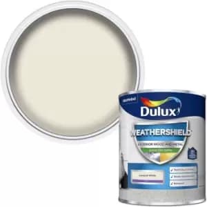Dulux Weathershield Exterior Quick Dry Almond White Satin Paint 750ml
