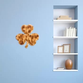 Clover - Walnut Walnut Decorative Wooden Wall Accessory