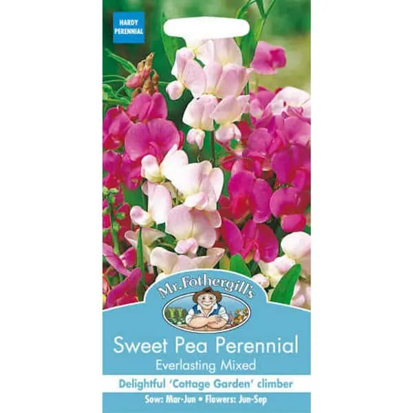Mr. Fothergill's Sweet Pea Perennial Everlasting Mixed (Lathyrus Latifolius) Seeds Multicoloured