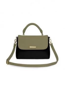 Katie Loxton Talia Two Tone Cross Body Bag - Black/Khaki