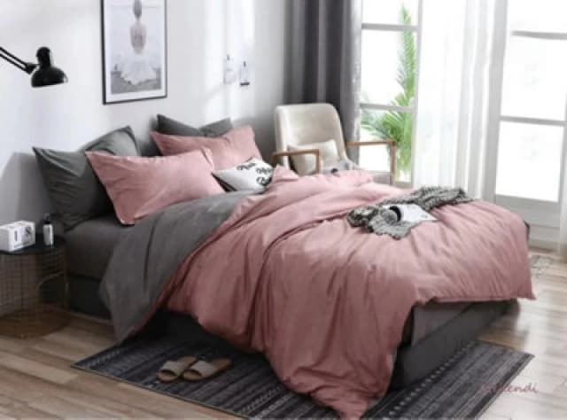 Ezysleep Ezysleep Reversible Pink Printed Duvet Set Size: Double Pink Double Unisex 0721545589989