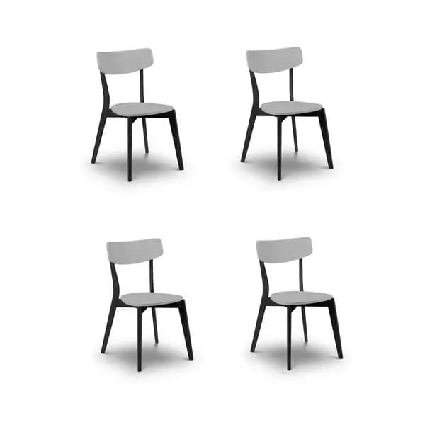 Julian Bowen Set Of 4 Casa Dining Chairs Grey/Black CAS153