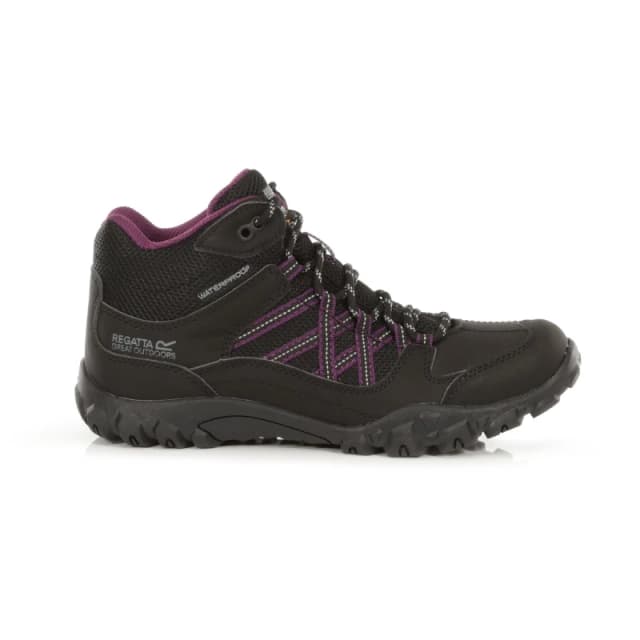 Regatta Womens Edgepoint Waterproof Fabric Walking Boots UK Size 6.5 (EU 40) Black/Prune RWF622-ABL-6.5