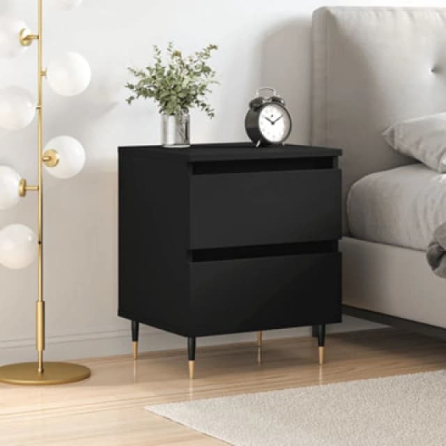 Vidaxl Bedside Cabinet Black 40X35X50 Cm Engineered Wood Bedside Cabinets