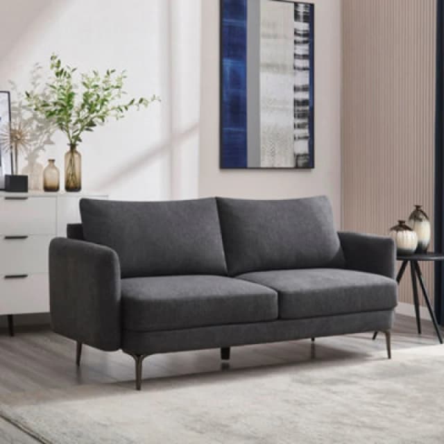 More4Homes Sofia 3 Seater Fabric Sofa Charcoal