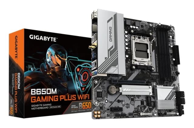 Gigabyte Gigabyte B650M GAMING PLUS WIFI Motherboard - AMD Ryzen 9000 CPUs, 5+2+2 Phases VRM, up to 8000MHz DDR5, 2xPCIe 4.0 M.2, 2.5GbE LAN, WIFI 6E,