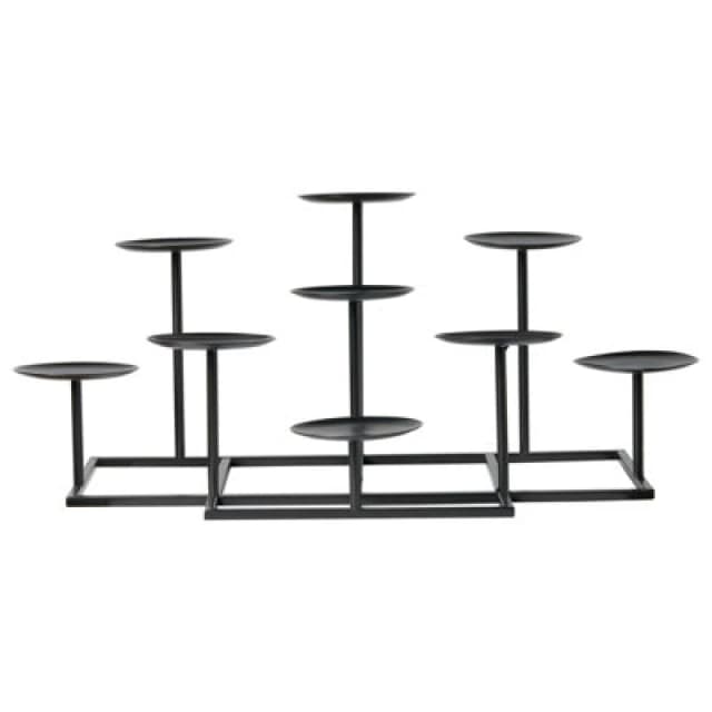 Beliani Candle Holder Lamego Metal 23cm Black