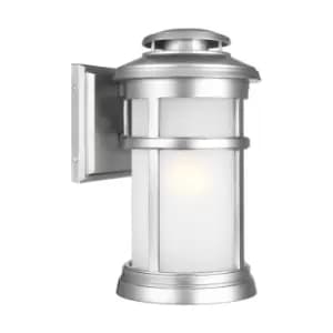 Newport Outdoor 1 Light Wall Lantern, Painted Brushed Steel, IP44, E27