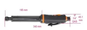 Beta Tools 1933IL Long Spindle Air Die Grinder 20000rpm Chuck Ø 3/6mm 380W