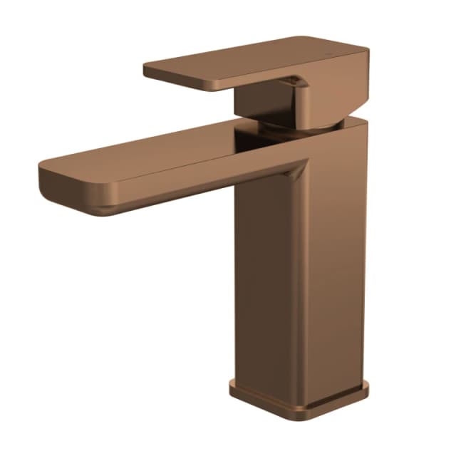 Balterley Square Mono Basin Mixer Tap with Push Button Waste - Brushed Bronze in Brown Brown Unisex