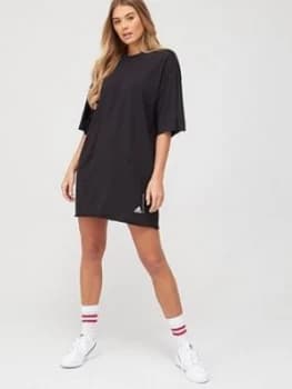 adidas Recycled Cotton T-Shirt Dress - Black Size M Women