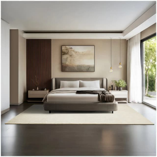 Tectake Rug Zonelle - Short Pile And Ultra-Soft, Rectangular Or Round 200 X 290 Cm - Beige